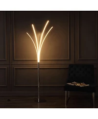 Jonathan Y Fuochi Modern Minimalist Metal 5-Branch Arc Dimmable Integrated Led Floor Lamp with Remote Control