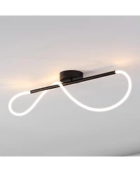 Jonathan Y Alessio Contemporary Minimalist 360 Adjustable Silicone Neon Rope Dimmable Linear Integrated Led Flush Mount