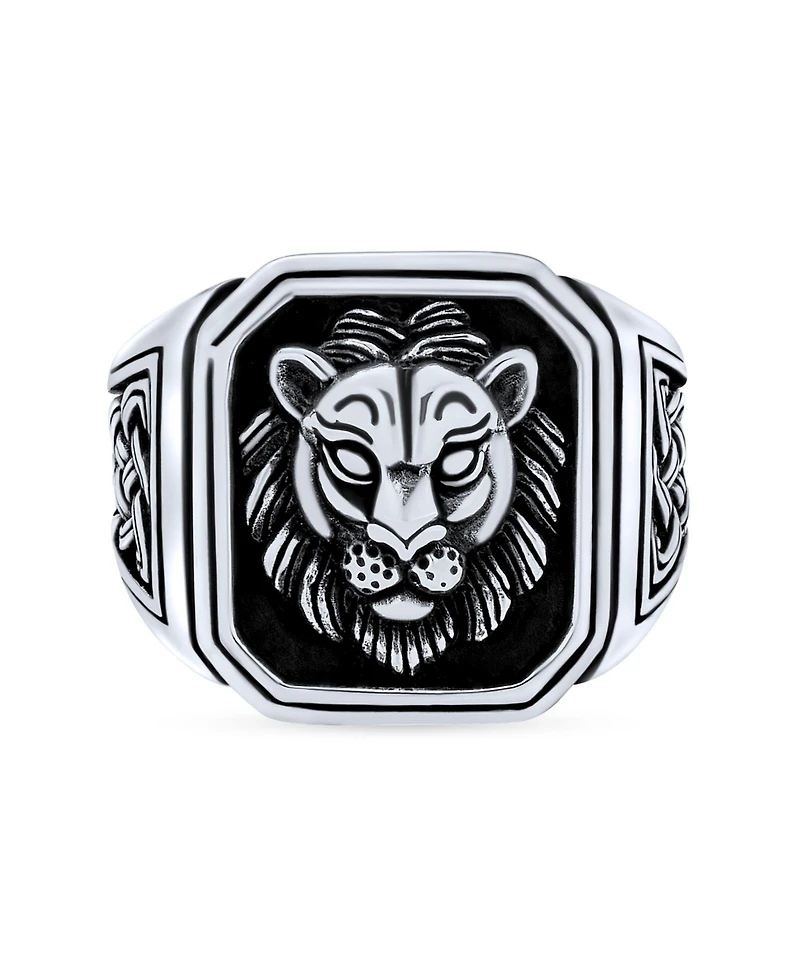 Bling Jewelry Masculine King of Jungle Lion Ring .925 Sterling Silver