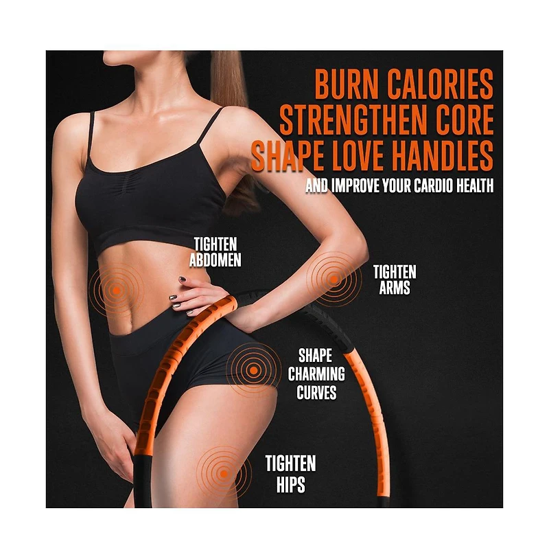 Squatz Detachable Weighted Hola-Hoop With Adjustable Weight, 8 Sections
