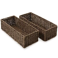 Casafield Bathroom Storage Baskets - Set of 2, Espresso