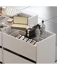 Homsee White 9-Drawers Bedroom Dresser Jewelry Armoire Makeup Island