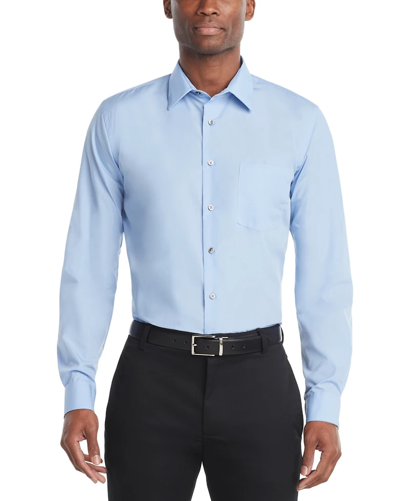 Van Heusen Men's Regular Fit Point Collar Poplin Dress Shirt