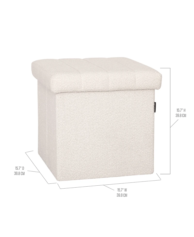 Seville Classics Channel Tufted Storage Ottoman