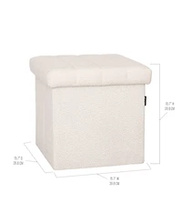 Seville Classics Channel Tufted Storage Ottoman