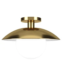 Hudson & Canal 14.5" Metal Alvia Wide Semi Flush Mount