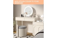 gaomon 19 Inch Vanity Mirror with Lights, Round Large Led Vanity Mirror with Smart Touch 3 Colors Dimmable, Touch Lighting, 360° Rotation for Dre