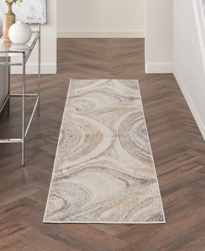 Nourison Home Brushstrokes BSK03 2'2"x7'6" Runner Area Rug