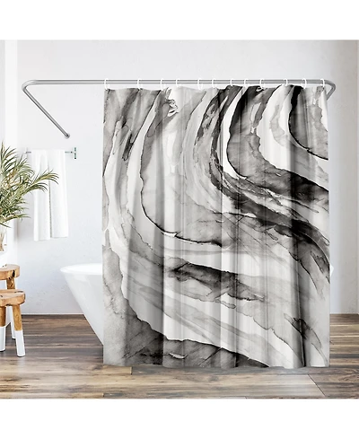 Abstract Shower Curtain Gulf by Pi Creative Art - Black