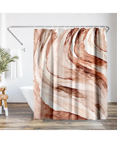 Abstract Shower Curtain Gulf by Pi Creative Art - Black