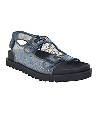 Guess Women's Frella Two Band Embellished Footbed Sandals
