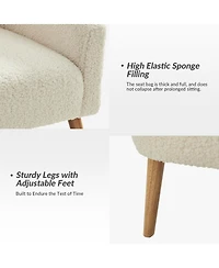 Hulala Home Modern Sebastian 30"W Boucle Armchair Solid Wood Leg