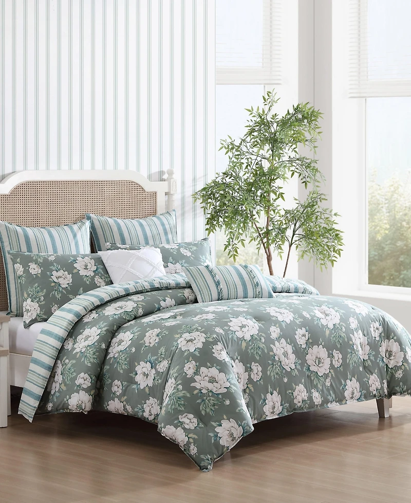 Laura Ashley Wisley Floral Reversible -Pc. Comforter Set