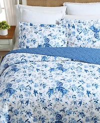 Laura Ashley Breezy Floral Reversible 3-Pc. Quilt Set