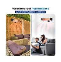 SereneLife Wall Mounting Patio Heater, 1500W with Remote Control