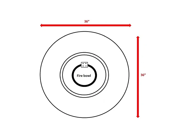 Mondawe 12" H Fiber Reinforced Concrete Outdoor Fire Pit Table