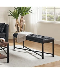 Hulala Home Eberhard Modern Upholstered Flip Top Storage Bench with Button-Tufted