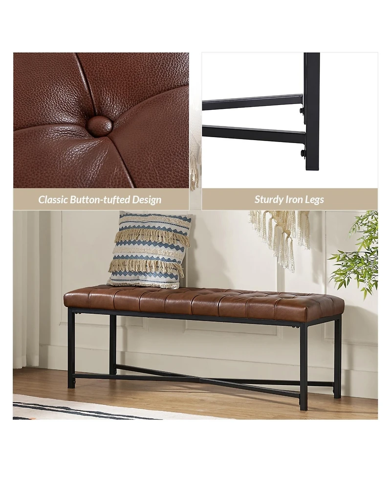 Hulala Home Eberhard Modern Upholstered Flip Top Storage Bench with Button-Tufted