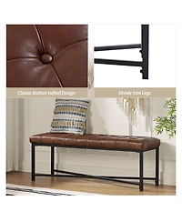 Hulala Home Eberhard Modern Upholstered Flip Top Storage Bench with Button-Tufted