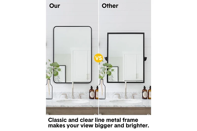 gaomon Bathroom Mirror, Aesthetically Pleasing and Versatile 24 x 36 Inch Vanity Mirror for Over Sink, Available in Varied Sizes, Hangs Horizontally o