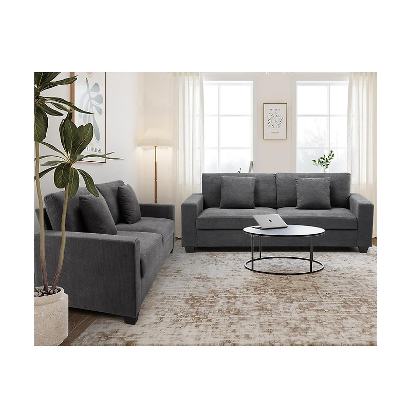 gaomon 83 Inch Couch for Living Room Sofa, 3 Seater 3 Seater Couch Modern Sofa Deep Couch, Corduroy Comfy Couch, Lounge Cozy Sofa for Living Room Apar