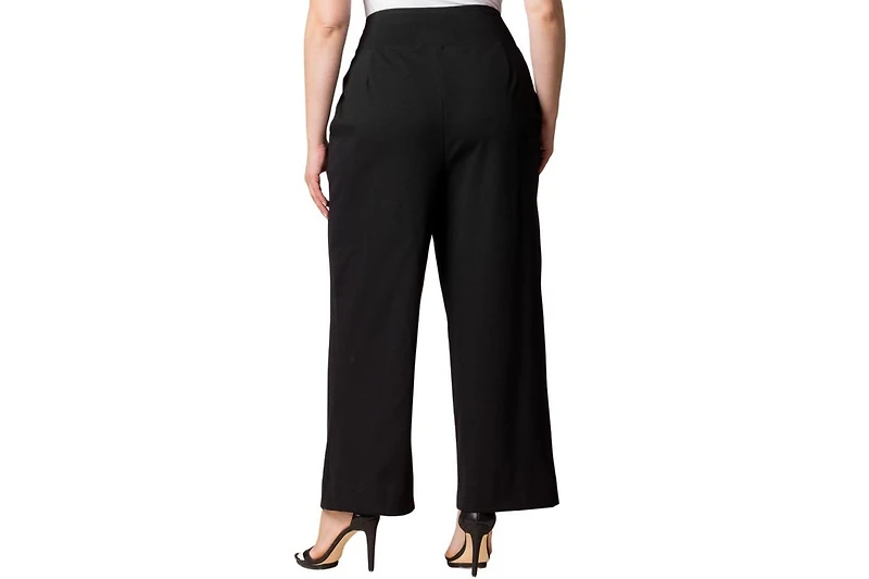 Kiyonna Women's Plus Polished Ponte Wide Leg Pants