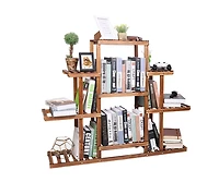 Unho 6 Tier Wood Garden Plant Rack Storage Flower Pot Stand for Indoor and Outdoor