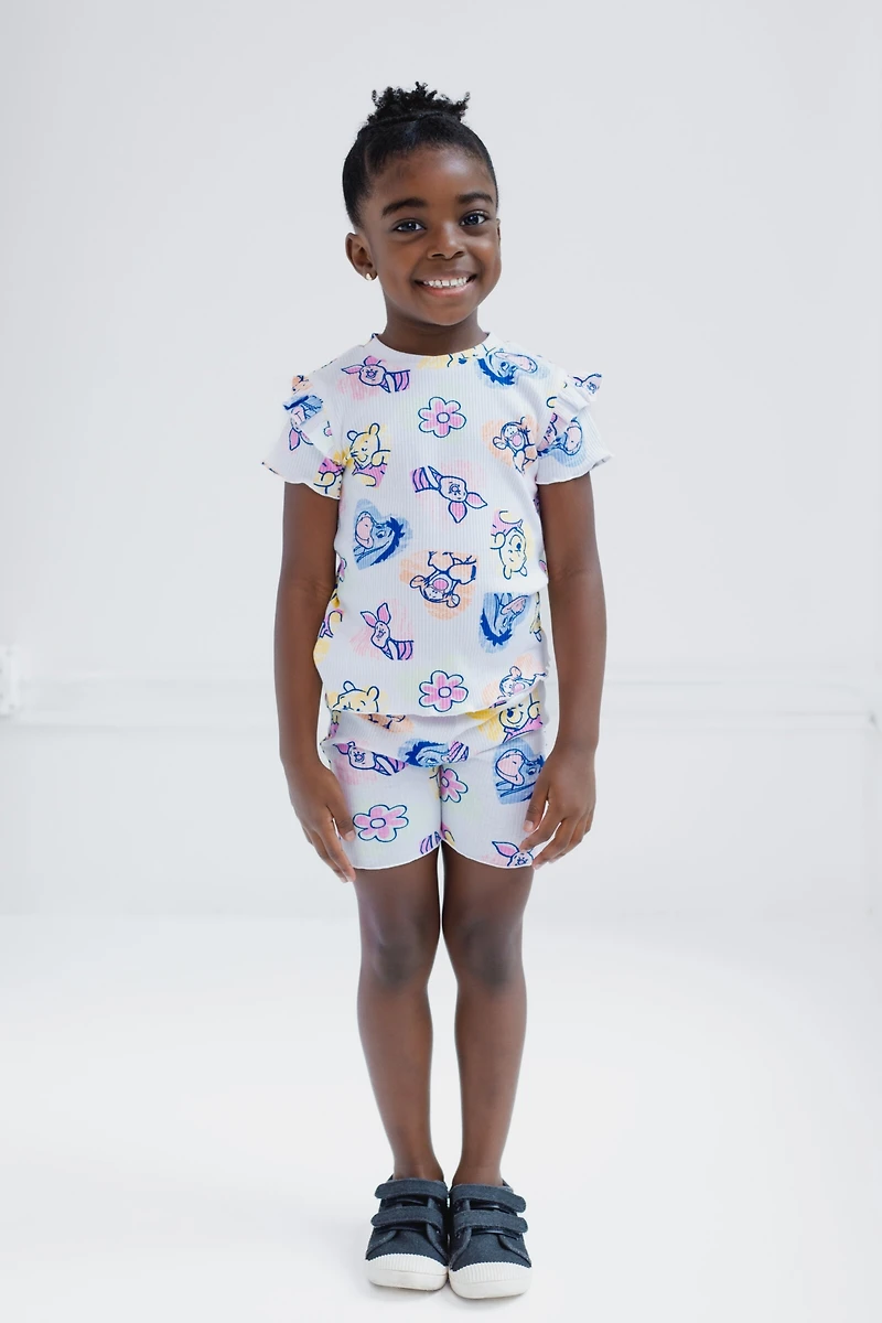Winnie the Pooh Toddler Girls Peplum T-Shirt and Bike Shorts Outfit Set