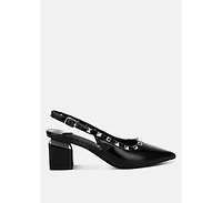 Hiral Stud Embellished Slingback Sandals Women