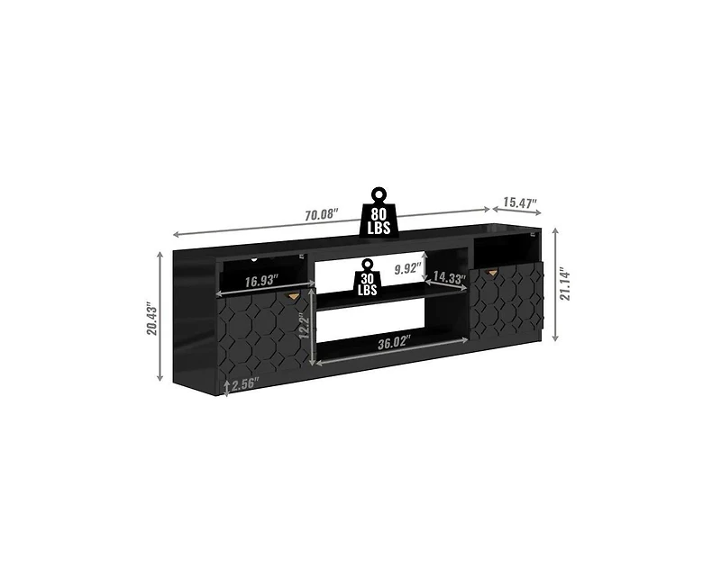 Boyel Living Elegant Multifunctional Tv Stand with Ample Storage and Stylish Design