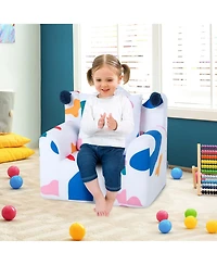 Kids Sofa Chair Foam Filled Armchair Dinosaur Toddler Couch with Cover & Pillow