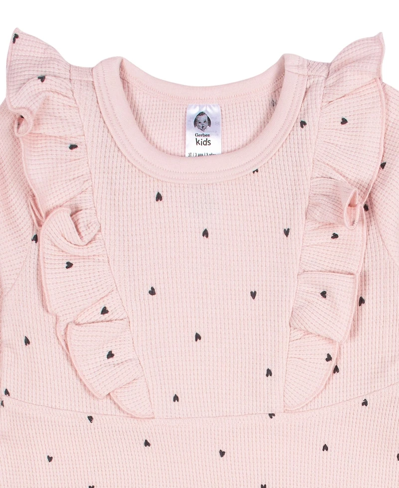 Gerber Toddler Girls Long Sleeve Ruffle Dress