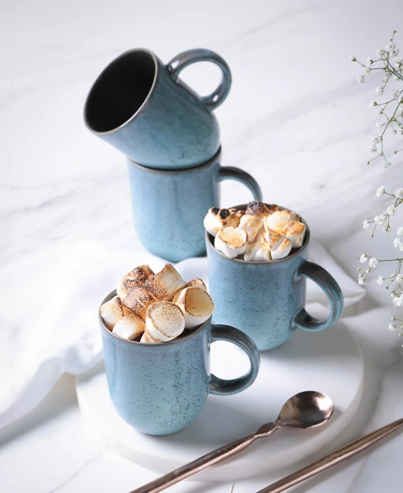 Porto Brasil Stoneware Coup Mugs, Set of 4
