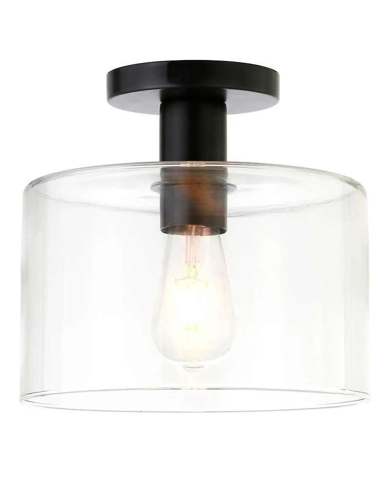 Hudson & Canal 10" Metal Henri Wide Flush Mount