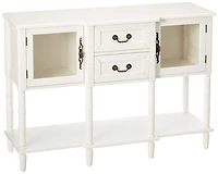 Kings Brand Furniture Modern Sideboard Buffet Cabinet, Console Sofa Table with Glass Doors, Storage Drawers & Shelves for Kitchen, Dining Living Room