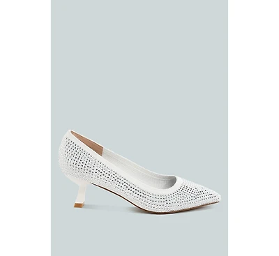 London Rag Vimto Breathable Flyknit Rhinestone Pumps