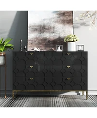 Wooden 6-Drawer Storage Cabinet Table