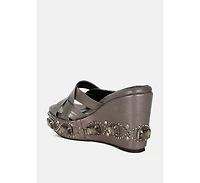 Blistronic Chunky Diamante & Rhinestone Cut-Out Sandals
