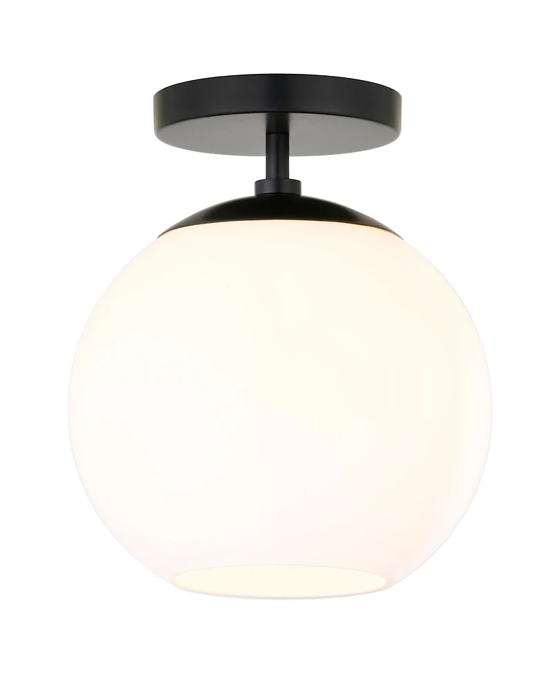 Hudson & Canal 9" Metal Bartlett Wide Semi Flush Mount
