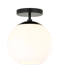 Hudson & Canal 9" Metal Bartlett Wide Semi Flush Mount