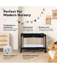 KeaBabies 2pk Isla Waterproof Mini Crib Sheets for Boy, Girl, Soft Pack and Play Graco Mattress
