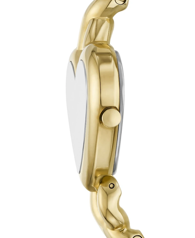 Kate Spade New York Women's Monroe Heart Three-Hand Gold-Tone Stainless Steel Watch, 27mm