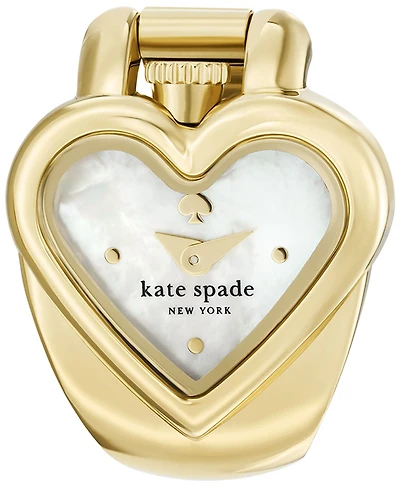 Kate Spade New York Women's Monroe Heart Three-Hand Gold-Tone Stainless Steel Ring Watch, 22mm