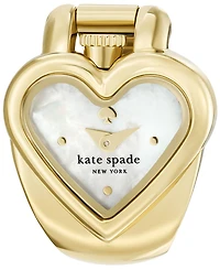 Kate Spade New York Women's Monroe Heart Three-Hand Gold-Tone Stainless Steel Ring Watch, 22mm
