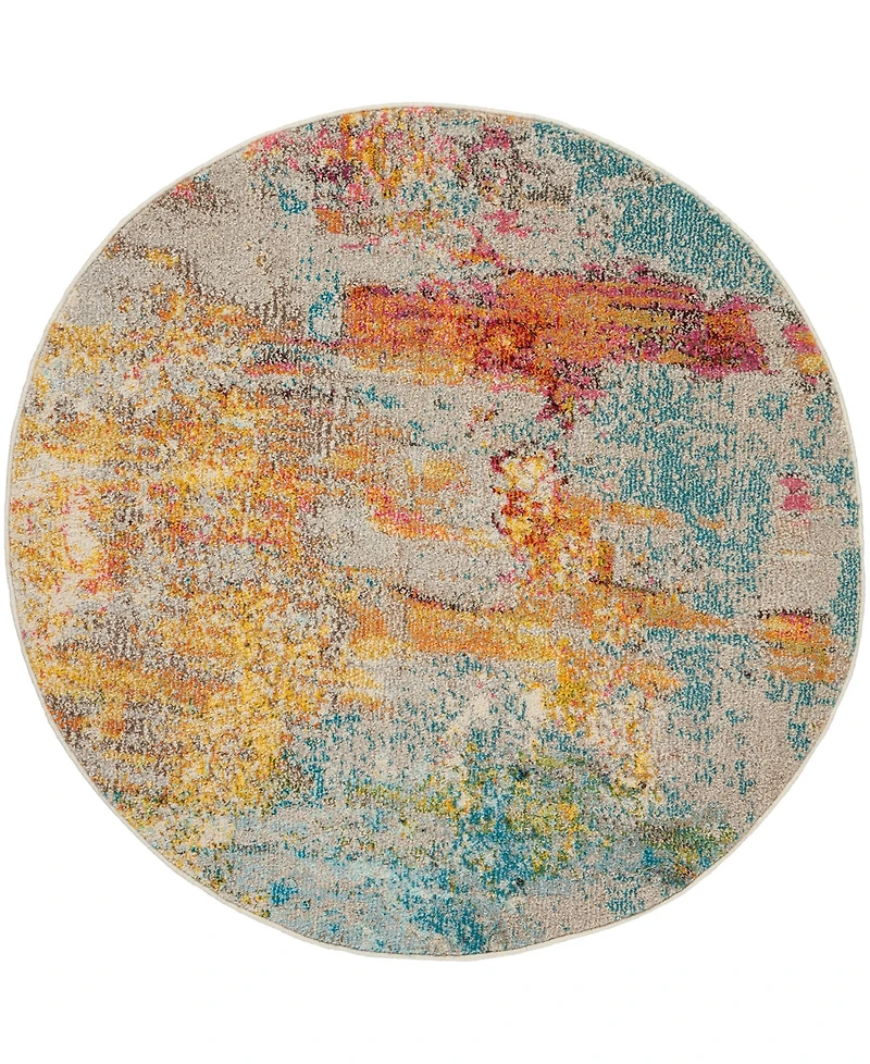Nourison Home Celestial CES02 4'x4' Round Area Rug
