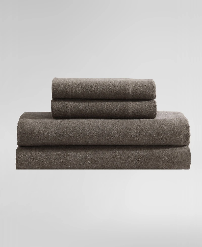 Calvin Klein Melange Cotton Flannel 4 Piece Sheet Set, King