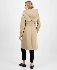 London Fog Women's Belted Hooded Trench Coat