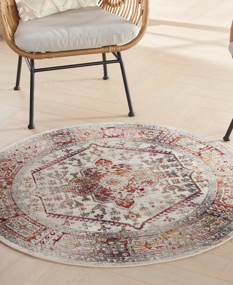 Nourison Home Vintage Kashan VKA08 4'x4' Round Area Rug