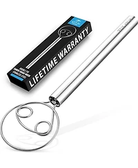 Zulay Kitchen Stainless Steel Danish Whisk for Cooking with Dough Hook