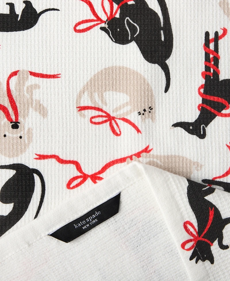 Kate Spade New York Holiday Pets Kitchen Towel, Oven Mitt & Potholder, Set of 4